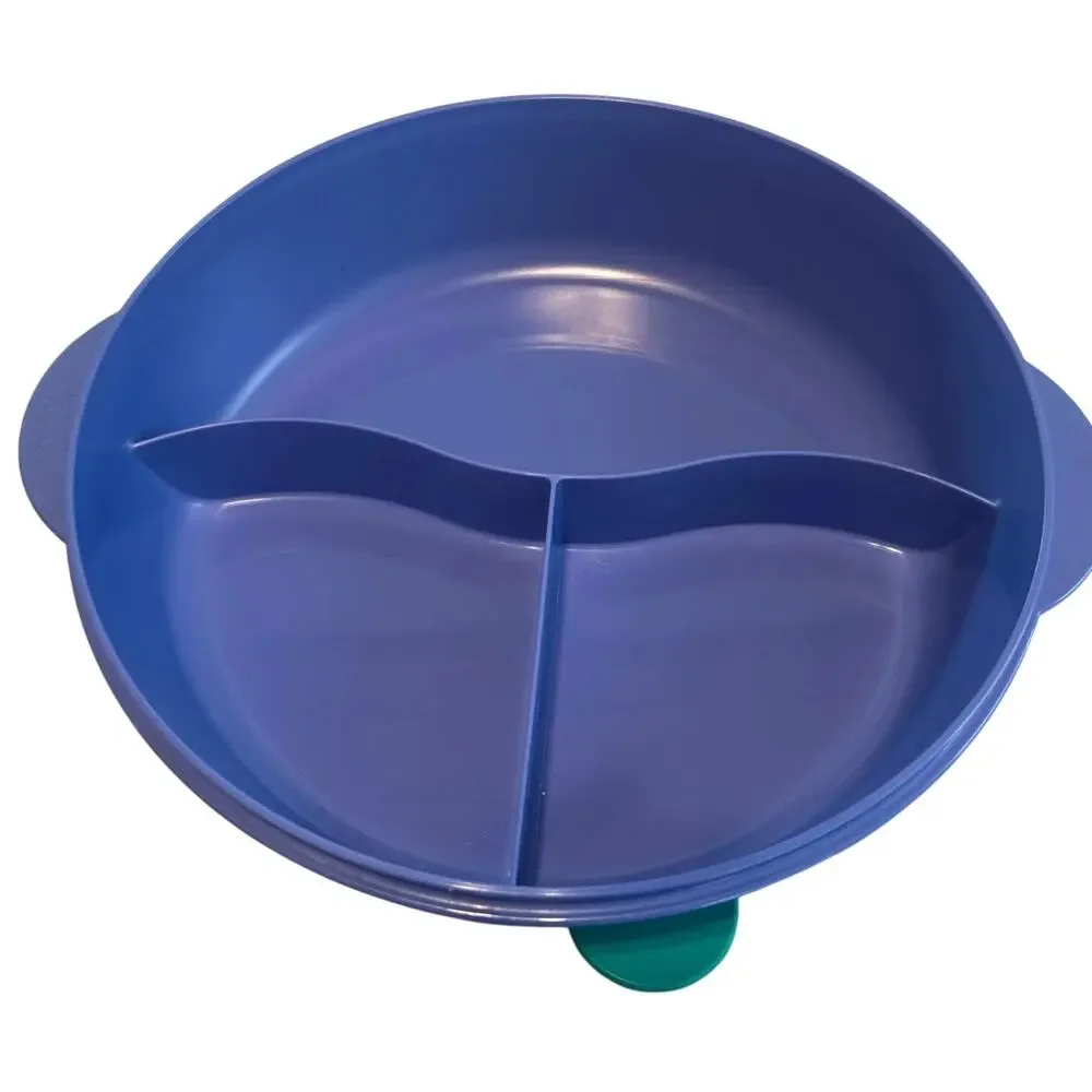 Tupperware Crystalwave Divided Dish Lid Vented Blue Green Microwave 3284C 2651C
